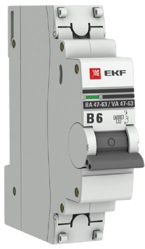 Выключатель автоматический EKF PROxima ВА47-63 1п 6А B 6кА картинка